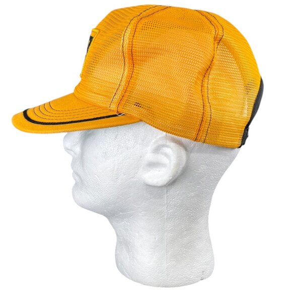 Vintage 70s CAT Diesel Power Snapback Mesh Trucker Hat Yellow One Size - Picture 2 of 6